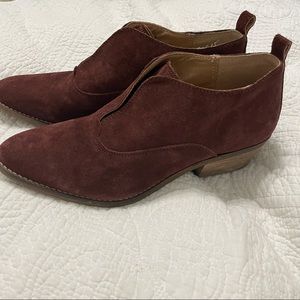 COPY - lucky brand suede maroon booties